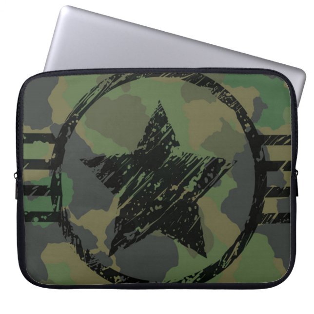 military camouflage design laptop sleeve (Front)