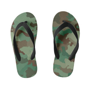 military camouflage kids flip flops