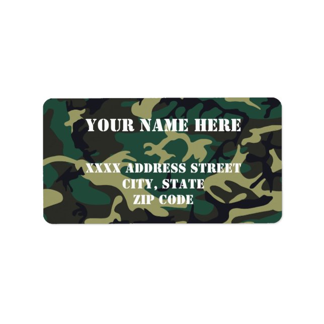 Military Camouflage Label (Front)