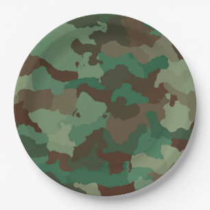 military camouflage paper plates