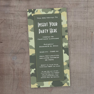 Military Camouflage Party  Invitation