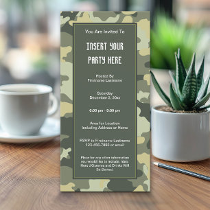 Military Camouflage Party  Invitation