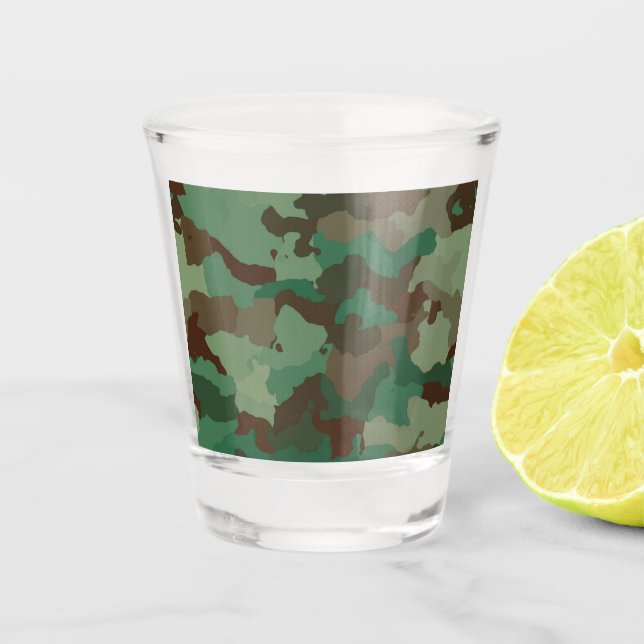 Military Camouflage Pattern (Armed Forces) Shot Glass (Front)