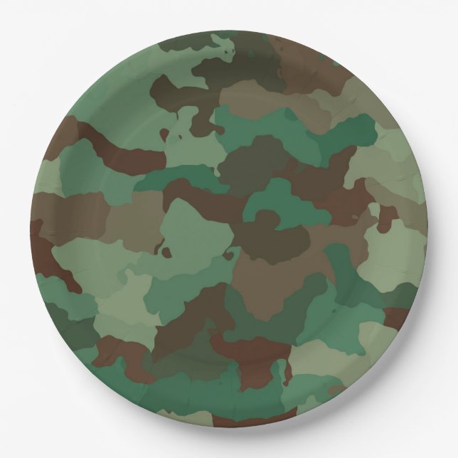 Military Camouflage Pattern (Army) Paper Plate (Front)