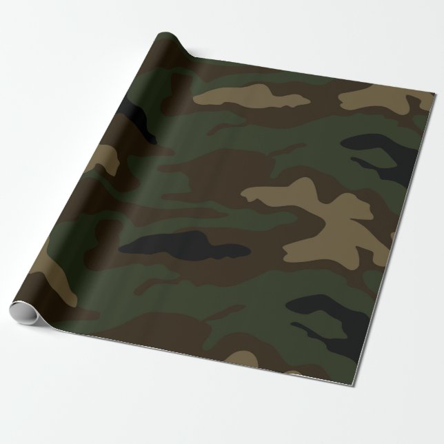 military camouflage pattern army soldier uniform k wrapping paper (Unrolled)