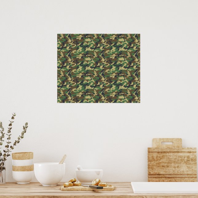 Military Camouflage Pattern - Brown Yellow Green Poster (Kitchen)