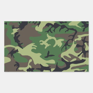 Military Camouflage Rectangular Sticker
