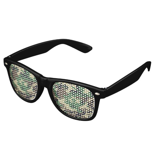 Military Camouflage Retro Sunglasses (Angled)