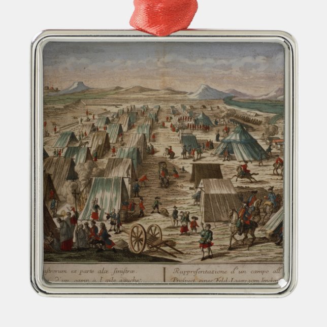 Military camp, c.1780 metal tree decoration (Front)