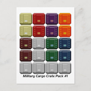 Military Cargo Crate Pack #1 Postcard