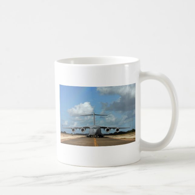 Military cargo plane landing coffee mug (Right)