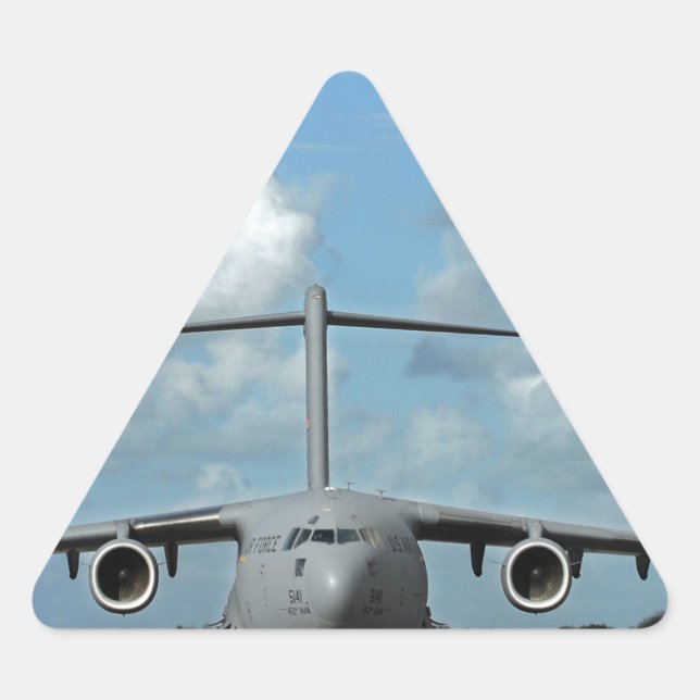 Military cargo plane landing triangle sticker (Front)