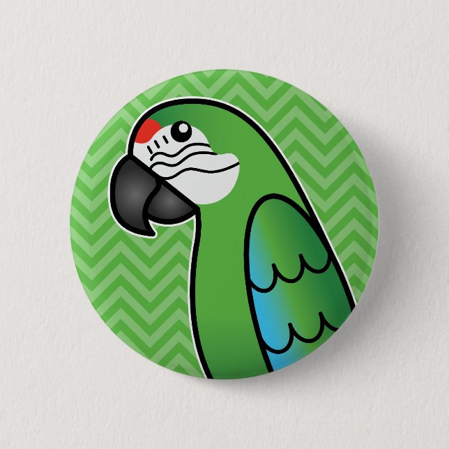 Military Cartoon Macaw Parrot Bird 6 Cm Round Badge (Front)