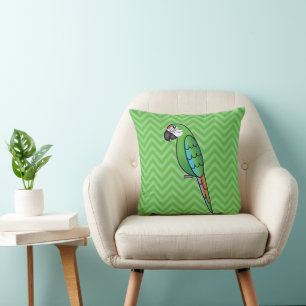Military Cartoon Macaw Parrot Bird Cushion