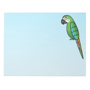 Military Cartoon Macaw Parrot Bird Notepad