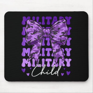 Military Child Coquette Bow Purple Camoflage Camo Mouse Pad