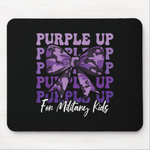 Military Child Coquette Bow Purple Up For Military Mouse Pad