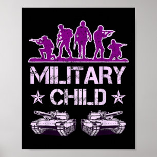 Military Child Month For Kids Purple Up Camo Milit Poster