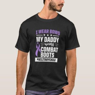 Military Child Month Purple Up Daddy Boots  2 T-Shirt