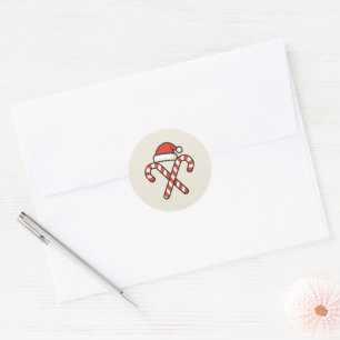 Military Christmas Candy Cane Santa Sticker
