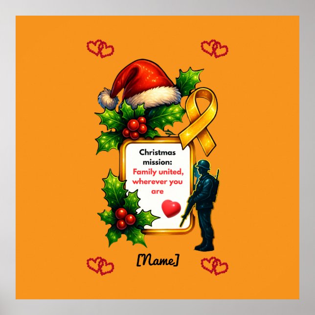 Military Christmas Family Matching – Christ Poster (Front)