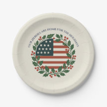 Military Christmas Plate Our Heroes Home Holidays