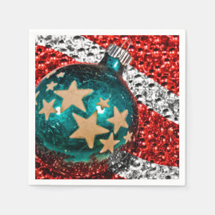 Military Christmas Stars Stripes Holiday Design Napkin