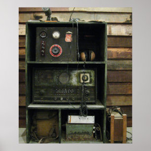 Military Comms Vintage Radio Equipment Poster