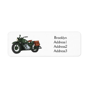 Military cruiser motorcycle cartoon illustration