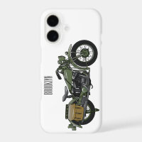 Military cruiser motorcycle cartoon illustration