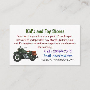 Military cruiser motorcycle cartoon illustration business card