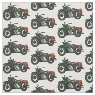 Military cruiser motorcycle cartoon illustration fabric