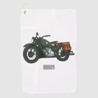 Military cruiser motorcycle cartoon illustration