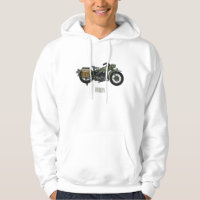 Military cruiser motorcycle cartoon illustration