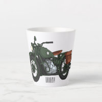 Military cruiser motorcycle cartoon illustration