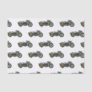 Military cruiser motorcycle cartoon illustration tissue paper