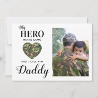 Military Dad My Hero Wears Camo Fathers Day Photo