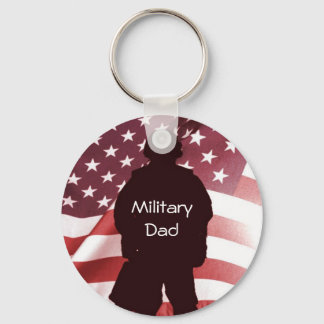 Military Dad Patriotic Family Pride Key Ring