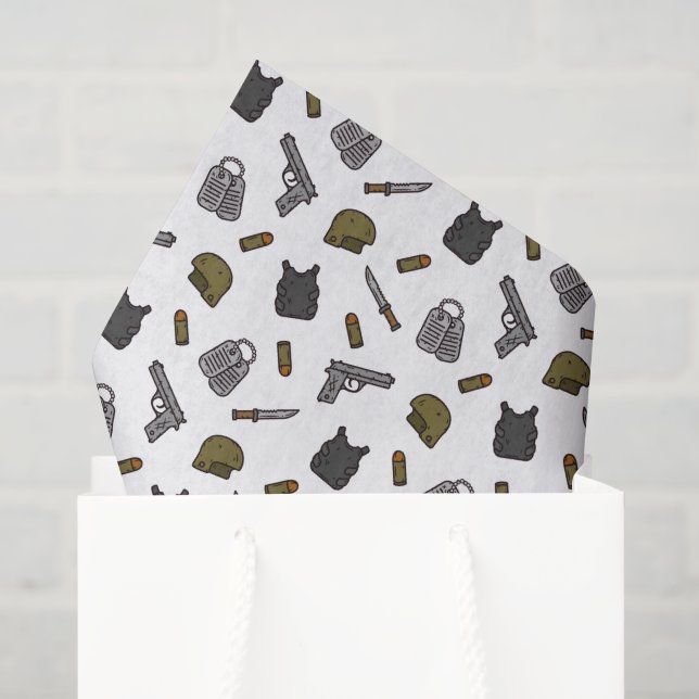 Military Decoupage Paper, Army Tactical Tissue Paper (Gift Bag)