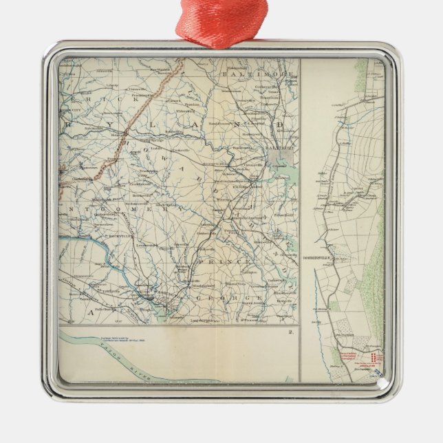 Military depts of Wash, Penn, Annapolis, NE Va Metal Tree Decoration (Front)