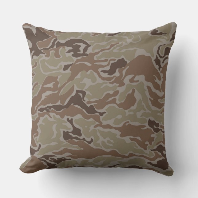 Military Desert Sand  Camo Throw Pillow (Front)