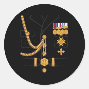 Military Dictator General Officer Uniform Hallowee Classic Round Sticker