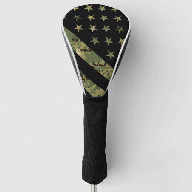 Military Digital Camouflage US Flag Golf Head Cover (Front)
