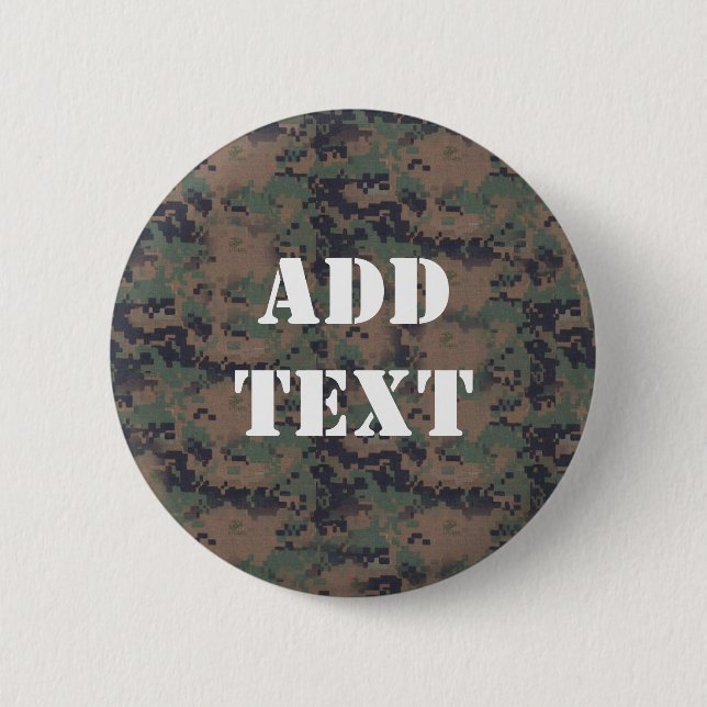 Military Digital Woodland Background 6 Cm Round Badge (Front)