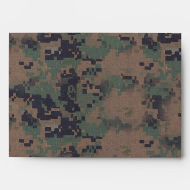 Military Digital Woodland Background Envelope (Front)