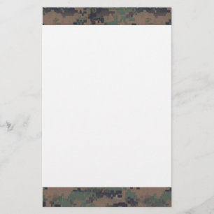 Military Digital Woodland Background Stationery