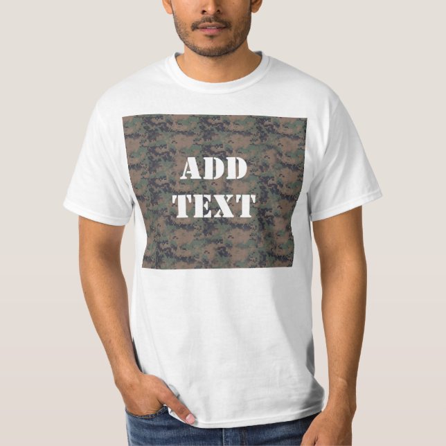 Military Digital Woodland Background T-Shirt (Front)