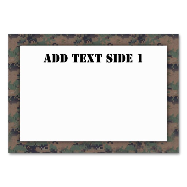 Military Digital Woodland Background Table Number (Front)