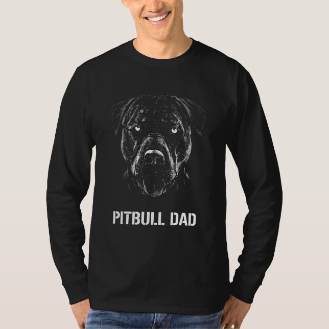 Military Dog Pitbull Dad T-Shirt (Front)