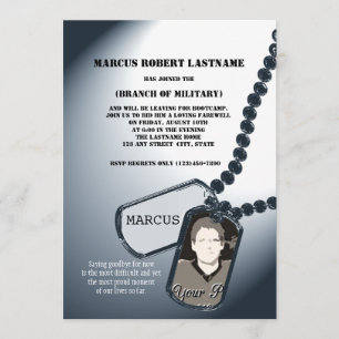 Military Dog Tags Photo Invitation